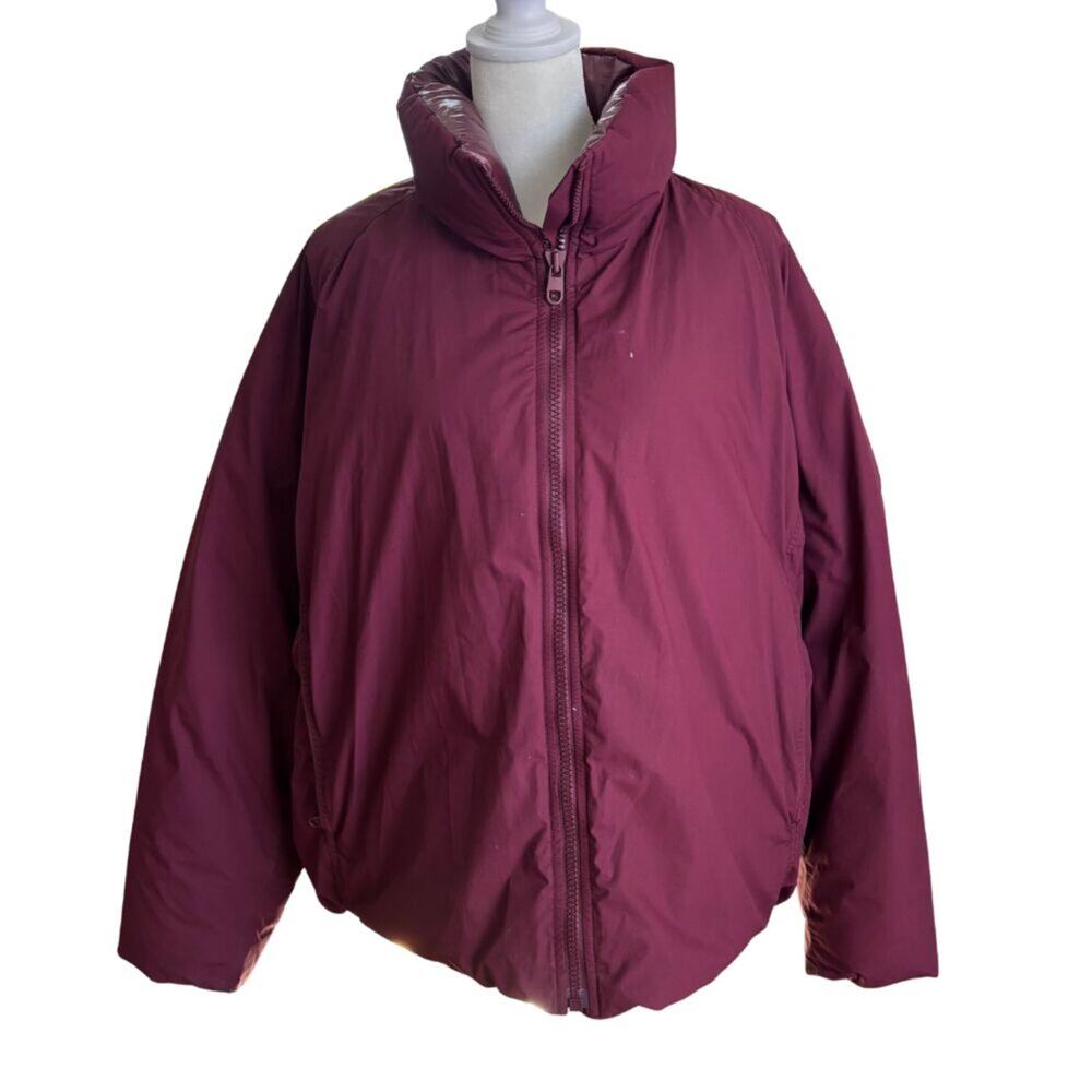 Uniqlo Wine Red Heavyweight Insulated Puffer Jacket Stand Collar Plus XL